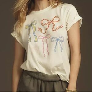 NWT Anthropologie Bow Tshirt